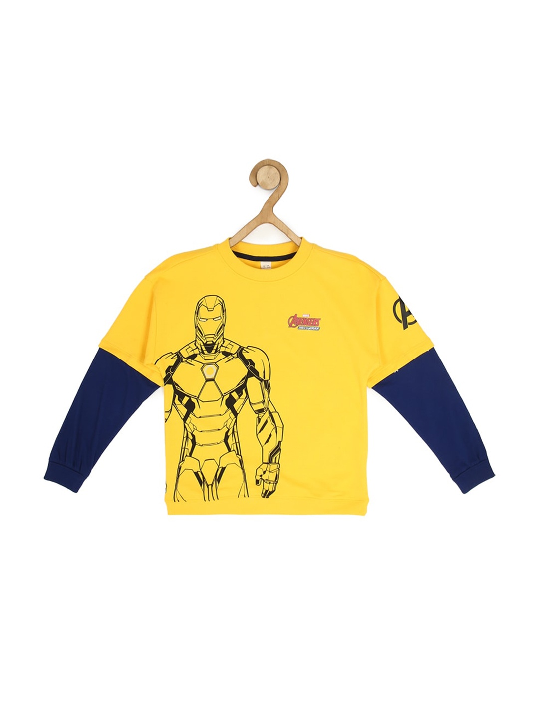 

Peter England Boys Iron Man Printed Pure Cotton Sweatshirt, Yellow