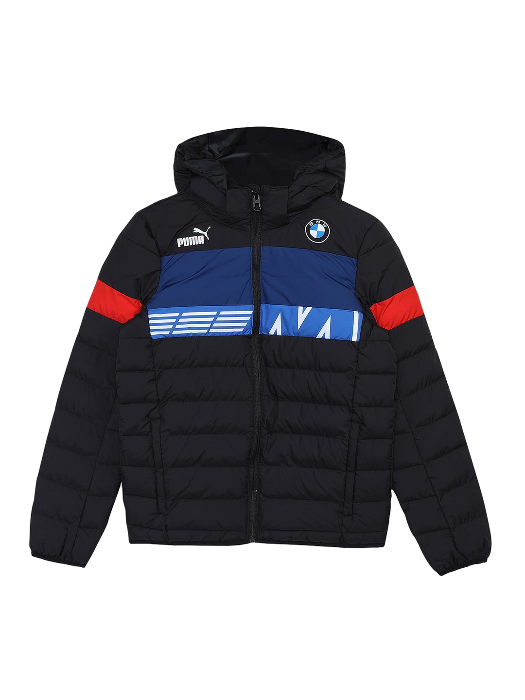 

PUMA Motorsport Kids Striped Puffer Jacket, Black