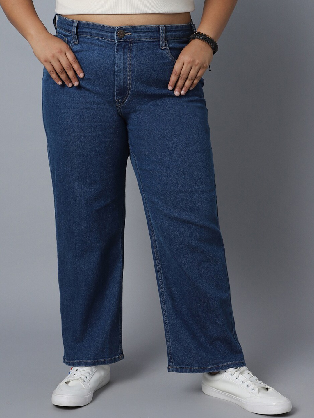 

Freeform by High Star Women Plus Size Blue High-Rise Stretchable Jeans