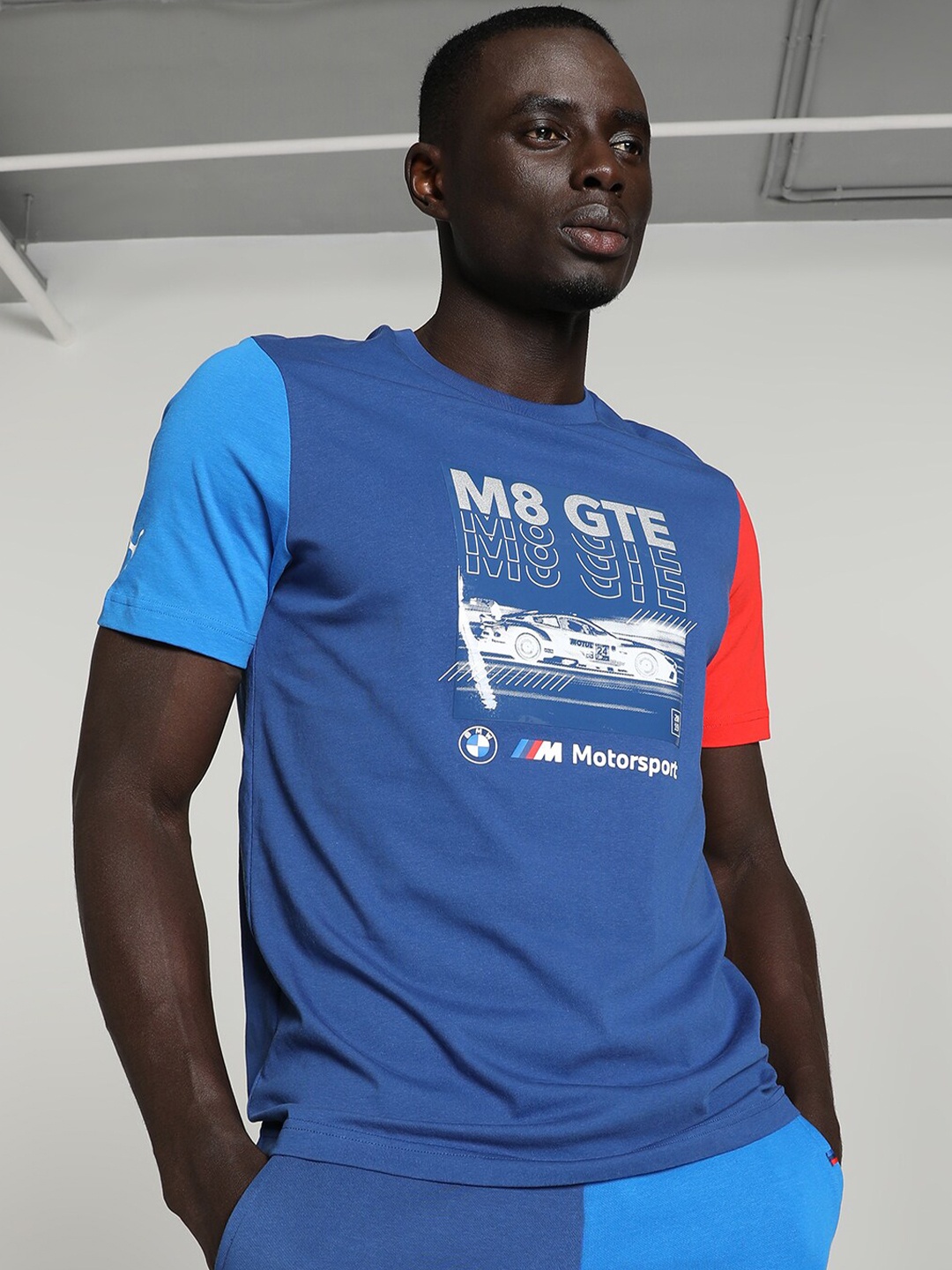 

PUMA Motorsport BMW M Car Graphic Printed Cotton T-shirt, Blue