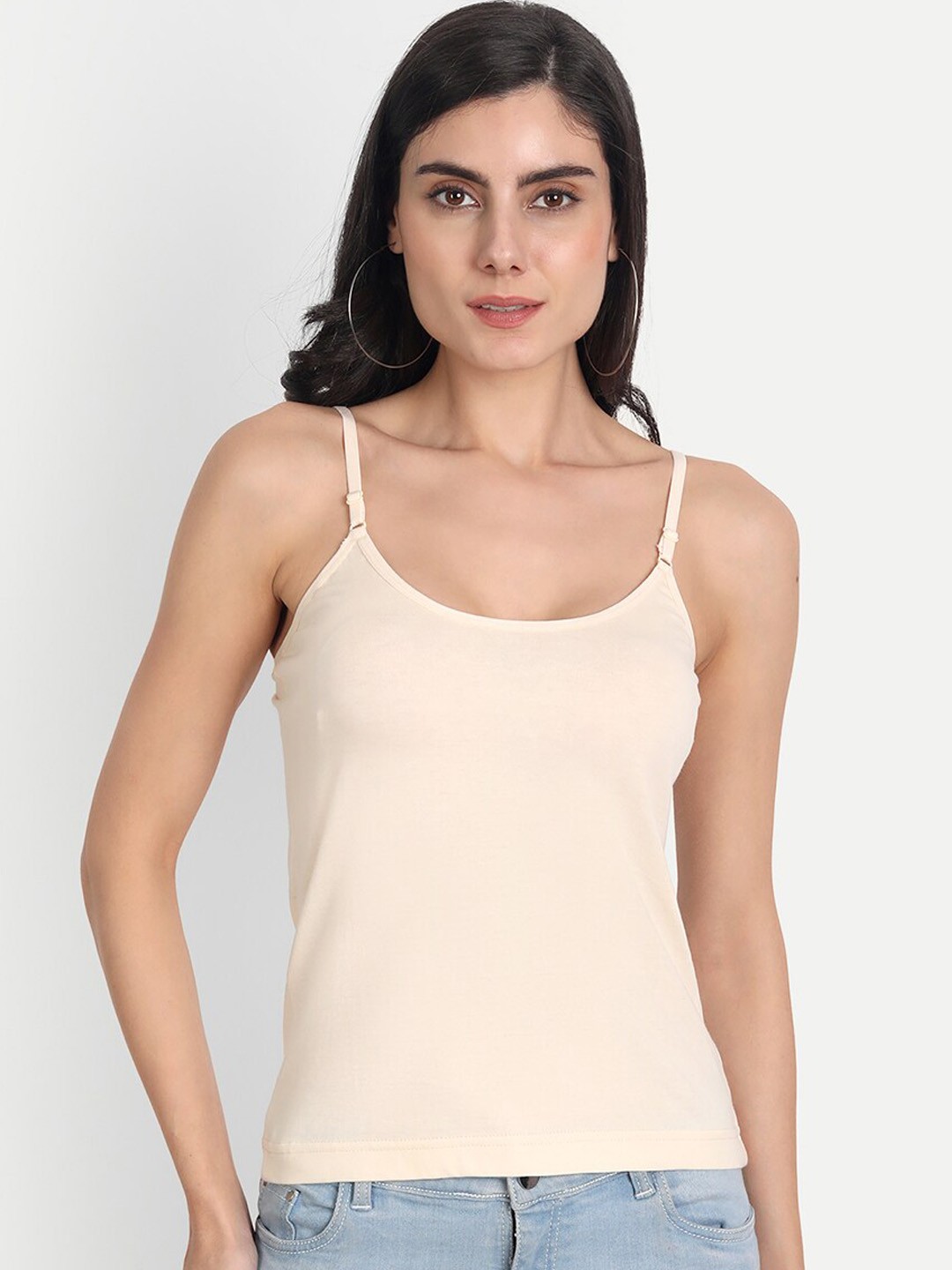 

Aimly Shoulder Straps Cotton Camisole, Beige