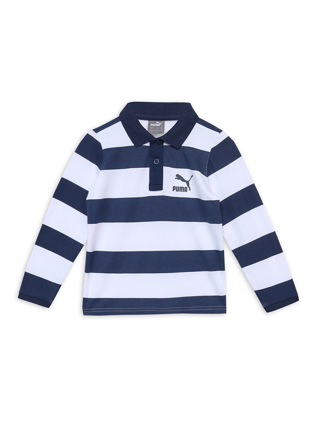 

Puma Boys Striped Long Sleeves Polo Cotton T-Shirt, White