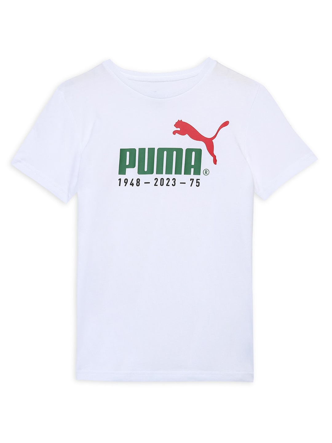 

Puma Boys Printed Cotton T-Shirt, White