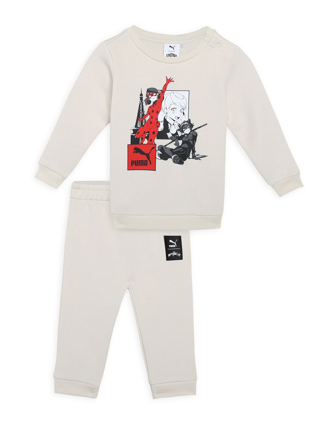 

Puma PUMA x MIRACULOUS Kids Toddlers' Pure Cotton T-Shirt & Jogger, Cream