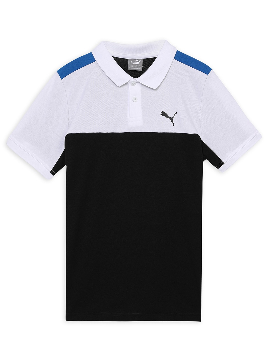 

Puma Boys Colorblocked Youth Polo T-Shirt, Black