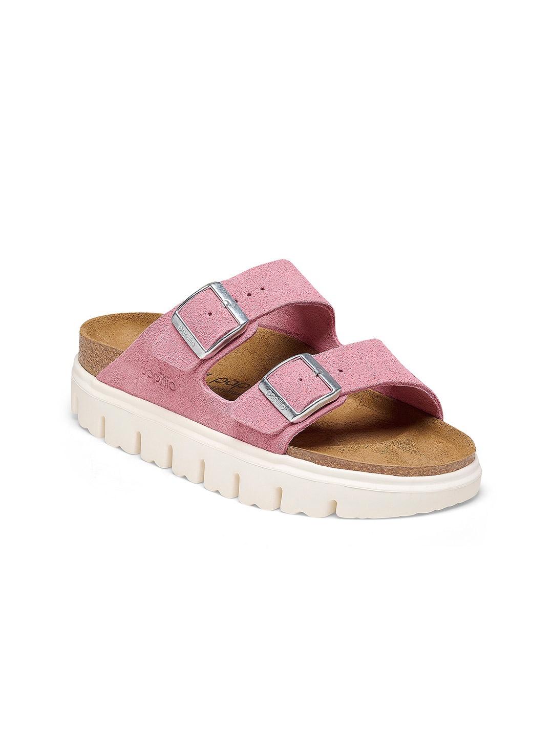 

Birkenstock Arizona Chunky Candy Pink Narrow Width Suede Leather Two-Strap Sandals