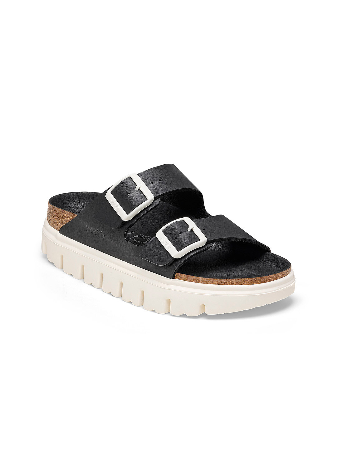 

Birkenstock Arizona Chunky Black Narrow Width Birko-Flor Two-Strap Sandals