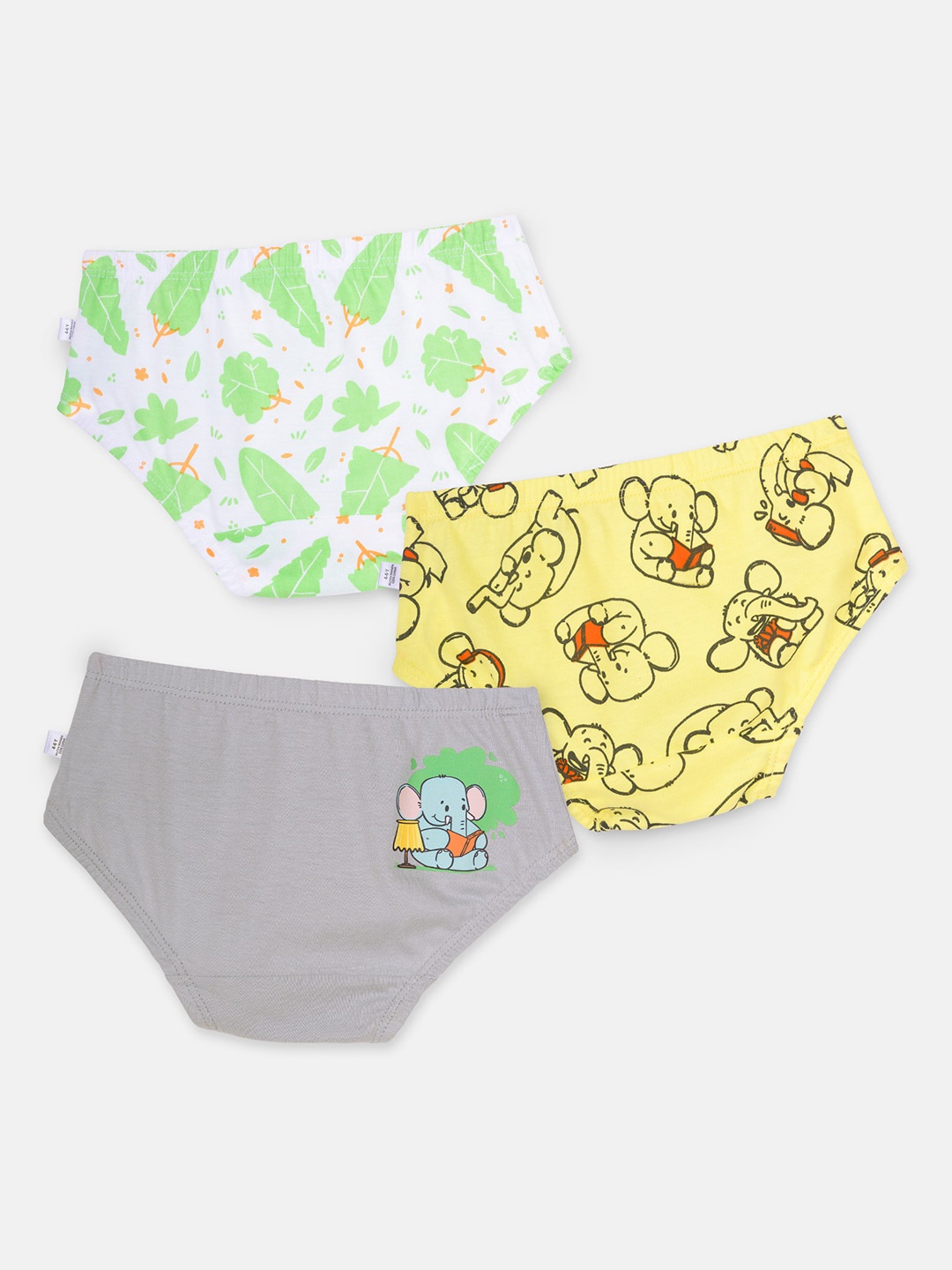 

You Got Plan B Girls Pack Of 3 Printed Pure Cotton Basic Briefs UG-TinyTusker: 1-2, White