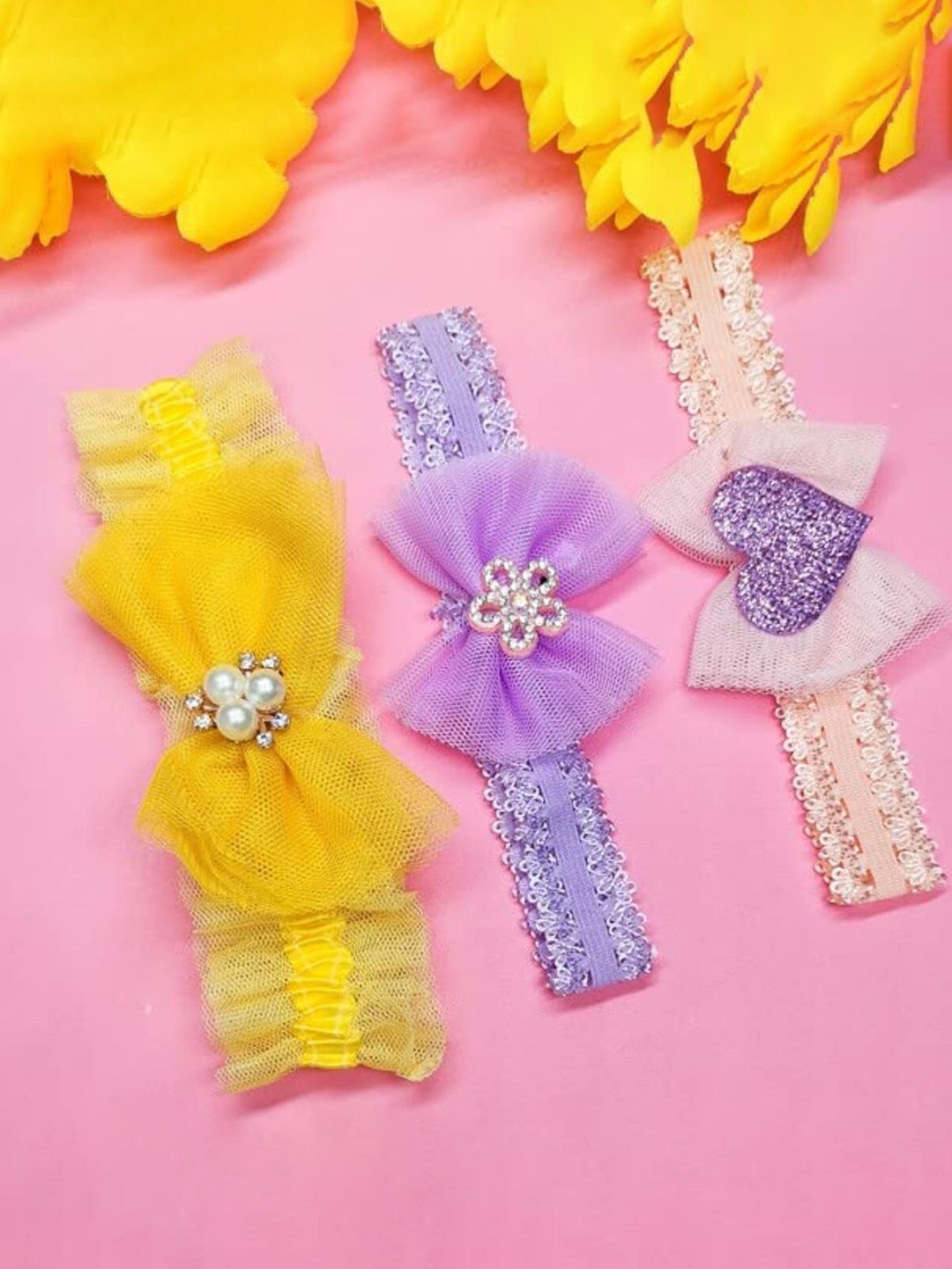 

ANNA CREATIONS Girls Pack Of 24 Self-Design Chill Wrap Headband, Blue