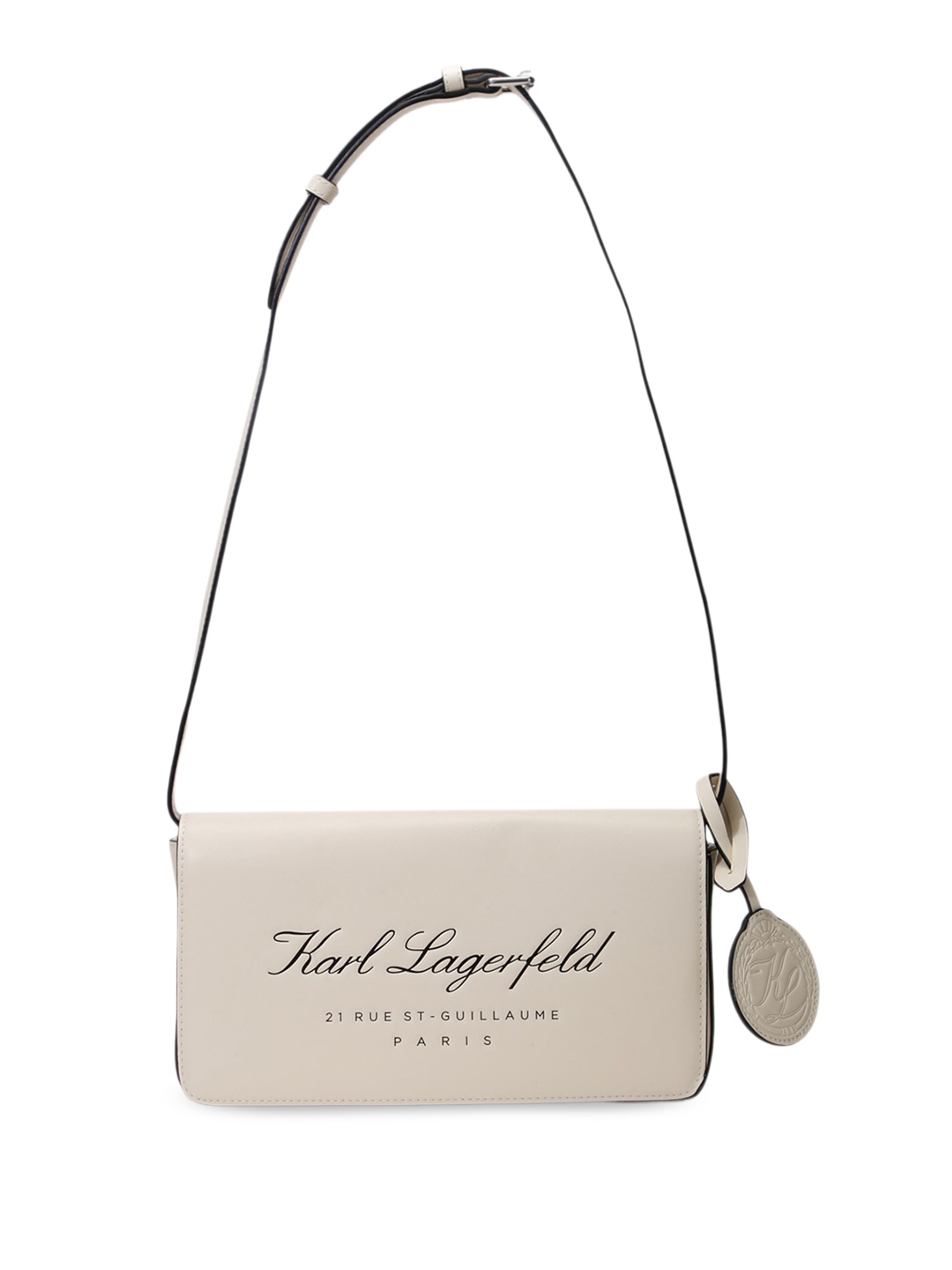 

Karl Lagerfeld Leather Shopper Sling Bag, White
