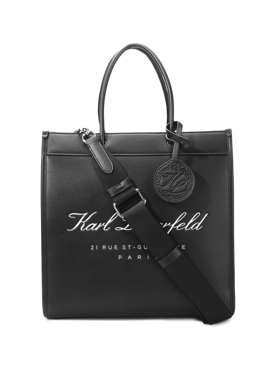 

Karl Lagerfeld Leather Shopper Handheld Bag, Black