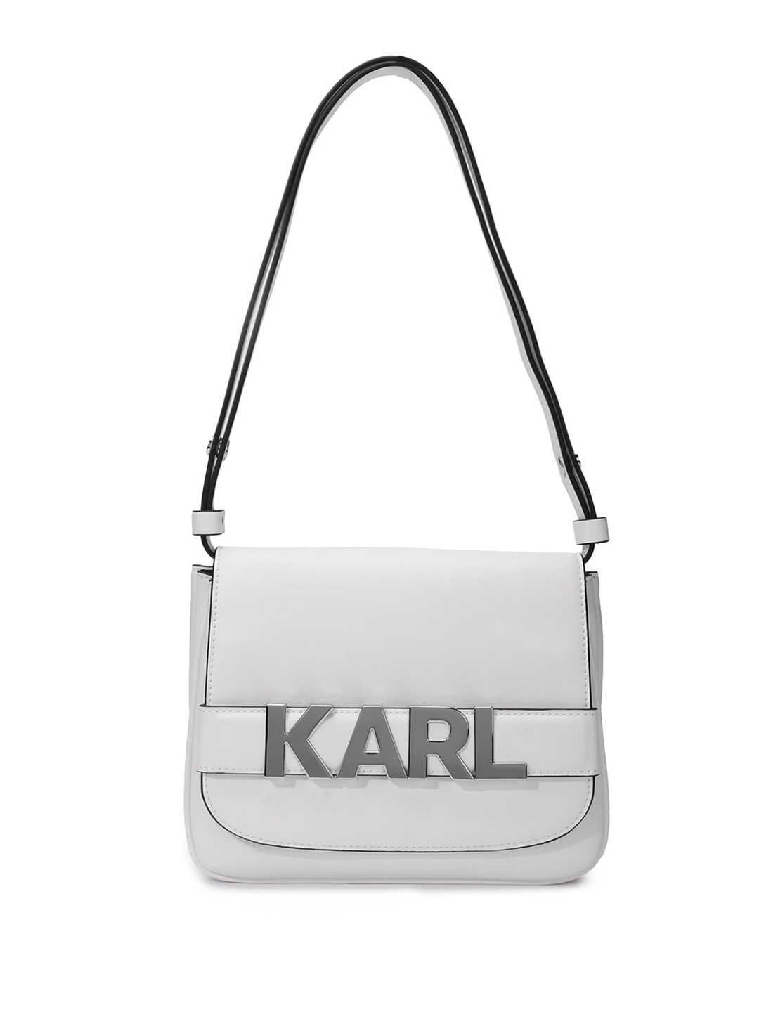

Karl Lagerfeld Leather Structured Sling Bag, White