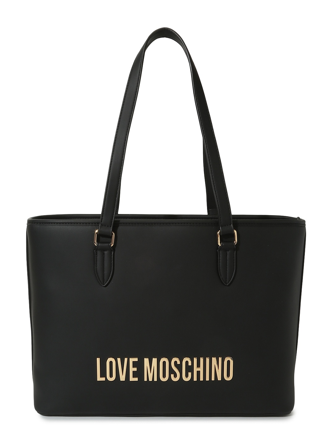 

LOVE MOSCHINO Brand Logo Printed Structured Shoulder Bag, Black