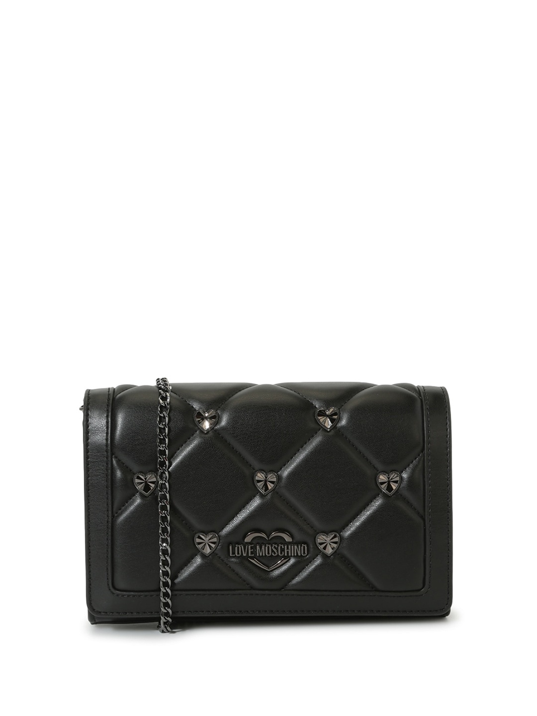 

LOVE MOSCHINO Quilted Structured Sling Bag, Black