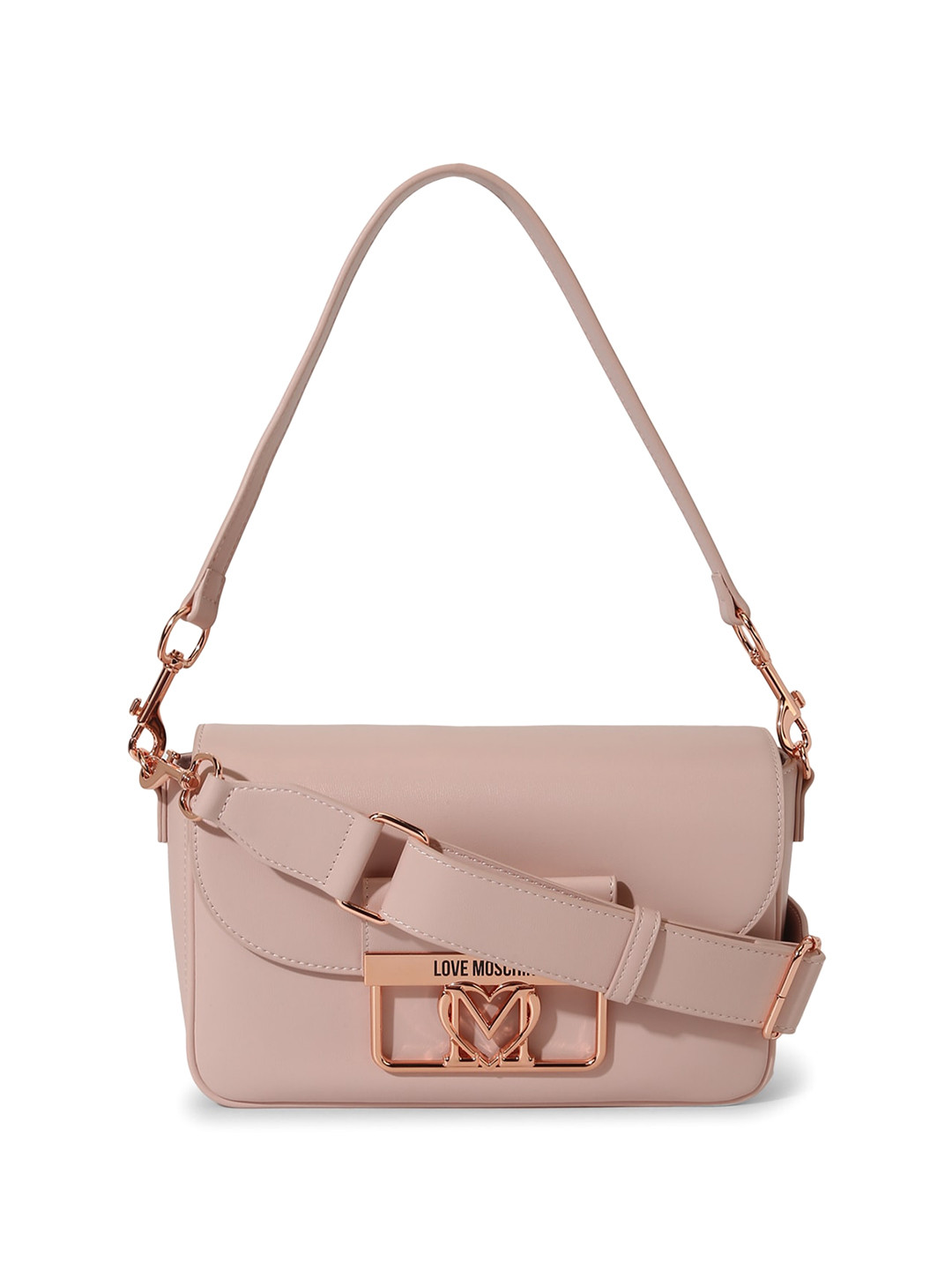 

LOVE MOSCHINO Textured PU Structured Sling Bag, Pink