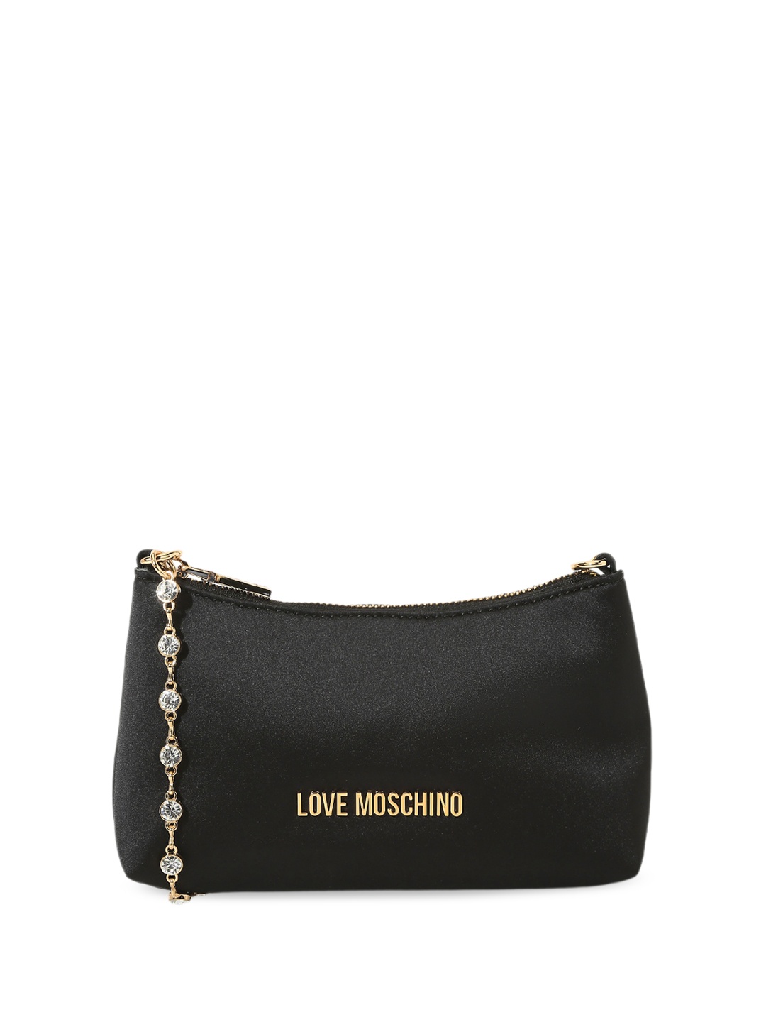 

LOVE MOSCHINO Leather Structured Sling Bag, Black