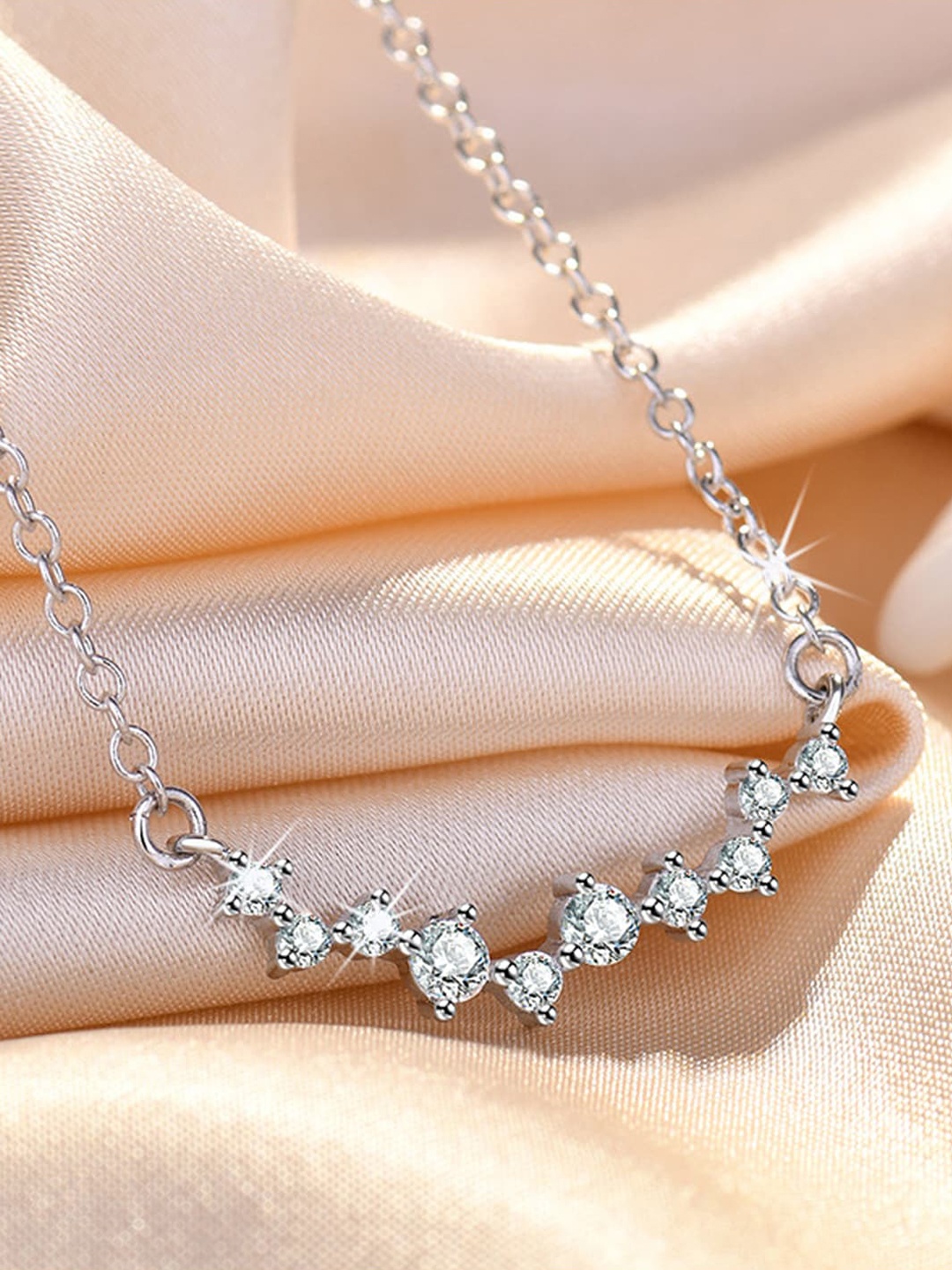 

Jewels Galaxy Brass Silver-Plated Necklace