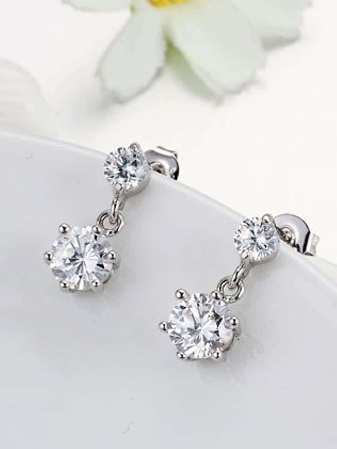 

Jewels Galaxy Silver-Plated Contemporary Drop Earrings