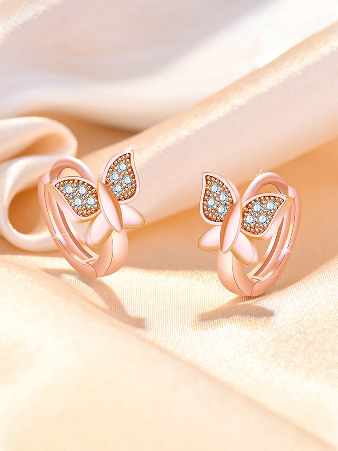

Jewels Galaxy Rose Gold Contemporary Studs Earrings