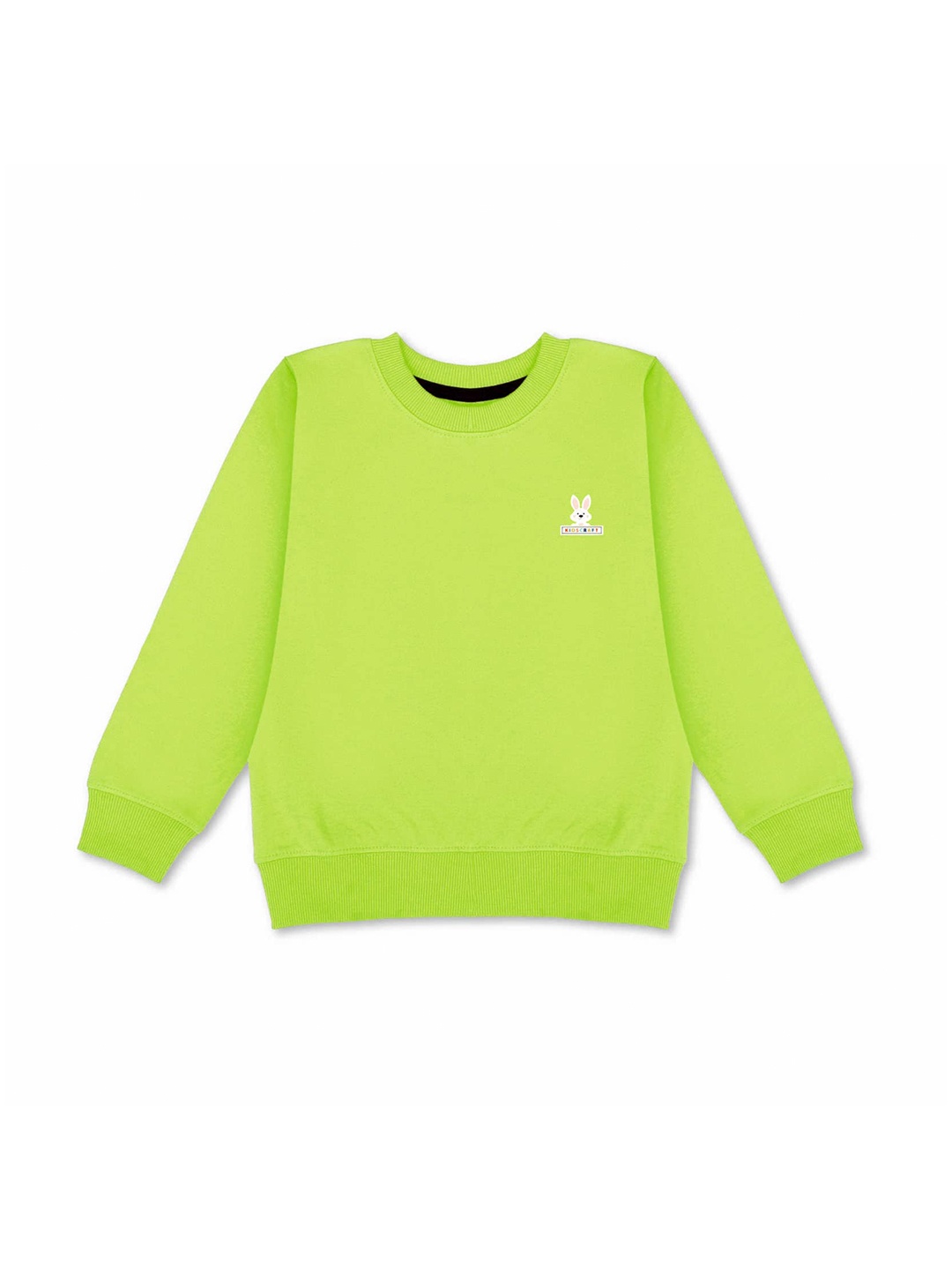 

KIDSCRAFT Boys Round Neck Fleece Sweatshirt, Lime green