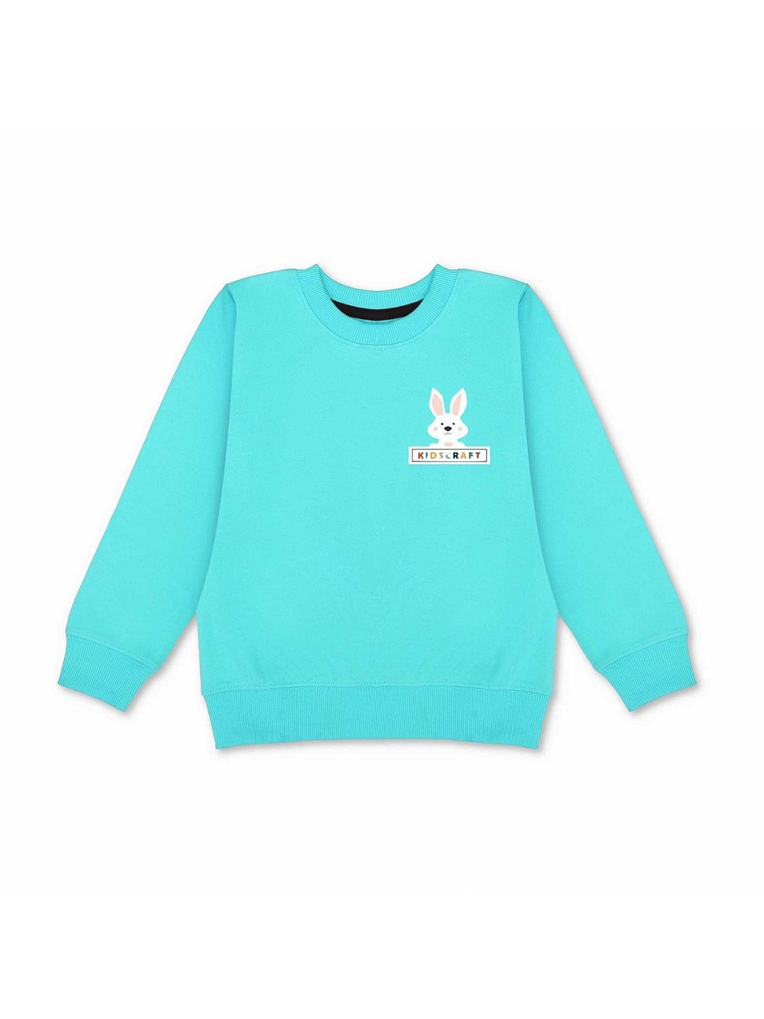 

KIDSCRAFT Boys Round Neck Fleece Sweatshirt, Turquoise blue