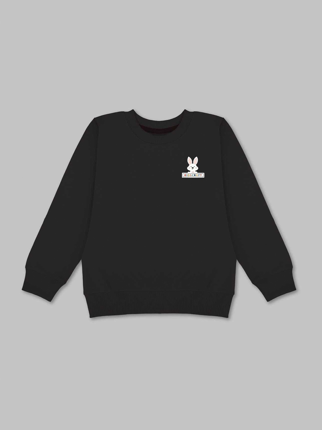 

KIDSCRAFT Boys Round Neck Fleece Pullover, Black