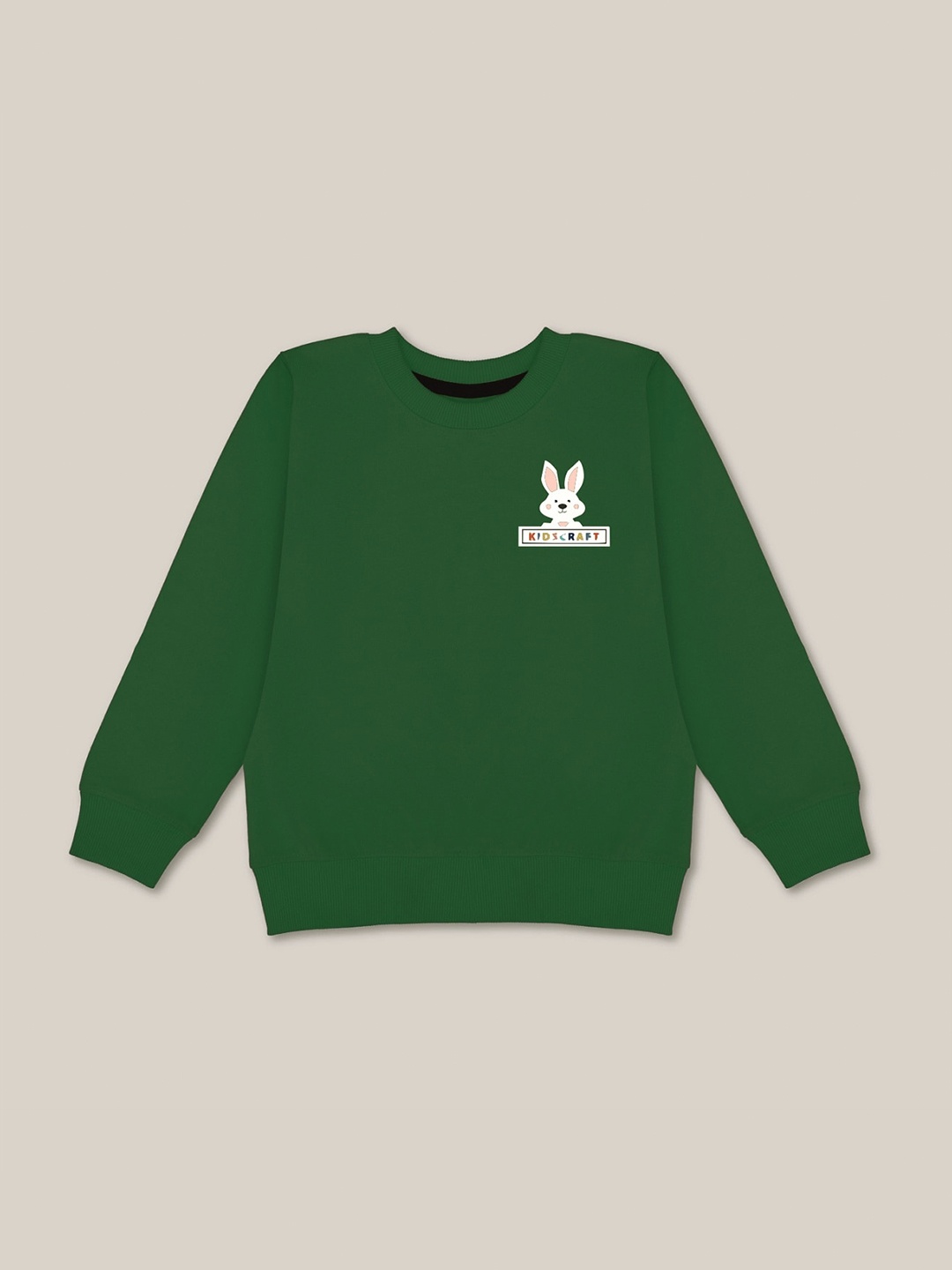 

KIDSCRAFT Boys Round Neck Fleece Sweatshirt, Green
