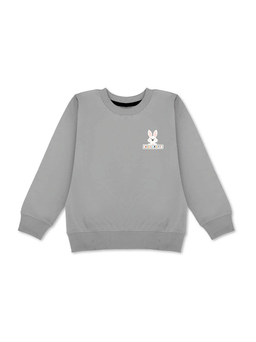 

KIDSCRAFT Boys Round Neck Fleece Pullover, Grey