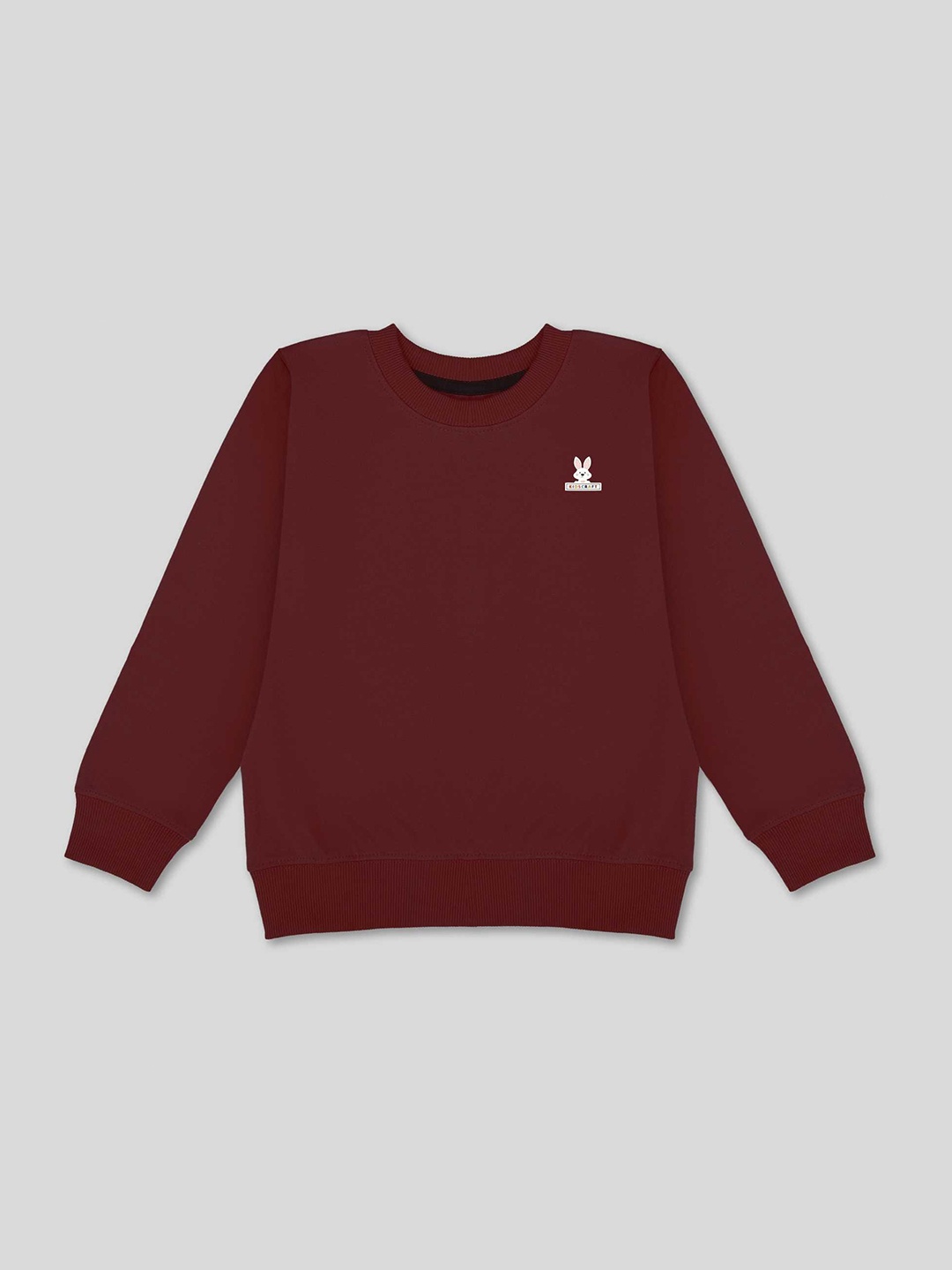 

KIDSCRAFT Boys Round Neck Fleece Pullover, Maroon