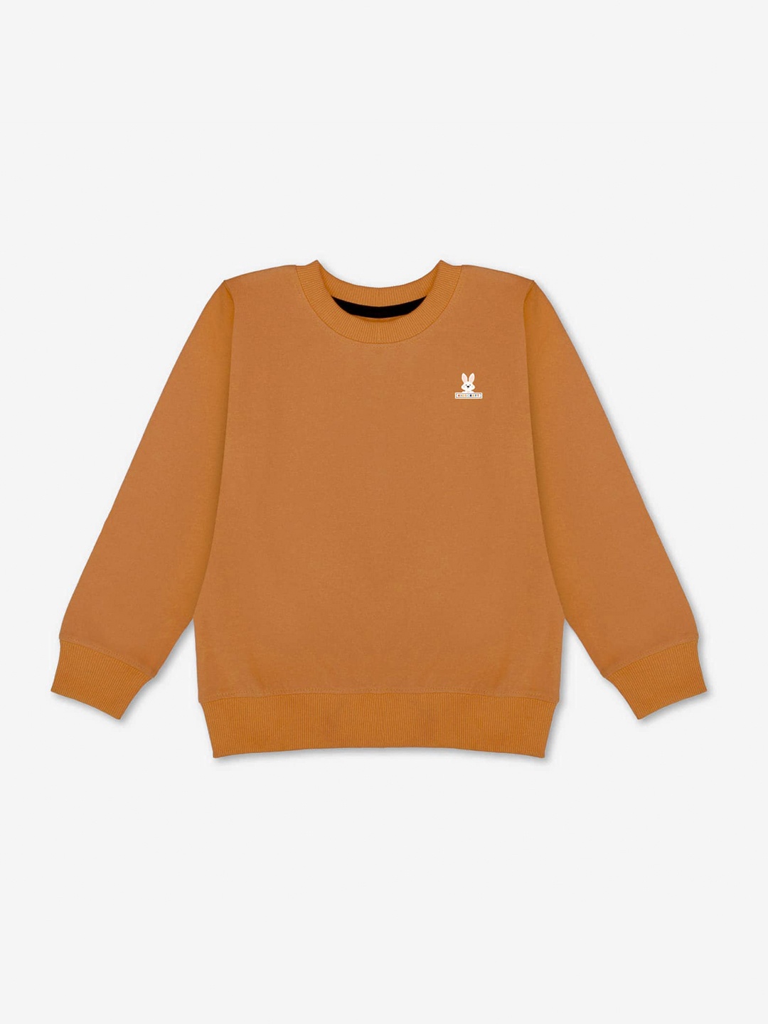 

KIDSCRAFT Boys Round Neck Fleece Sweatshirt, Mustard
