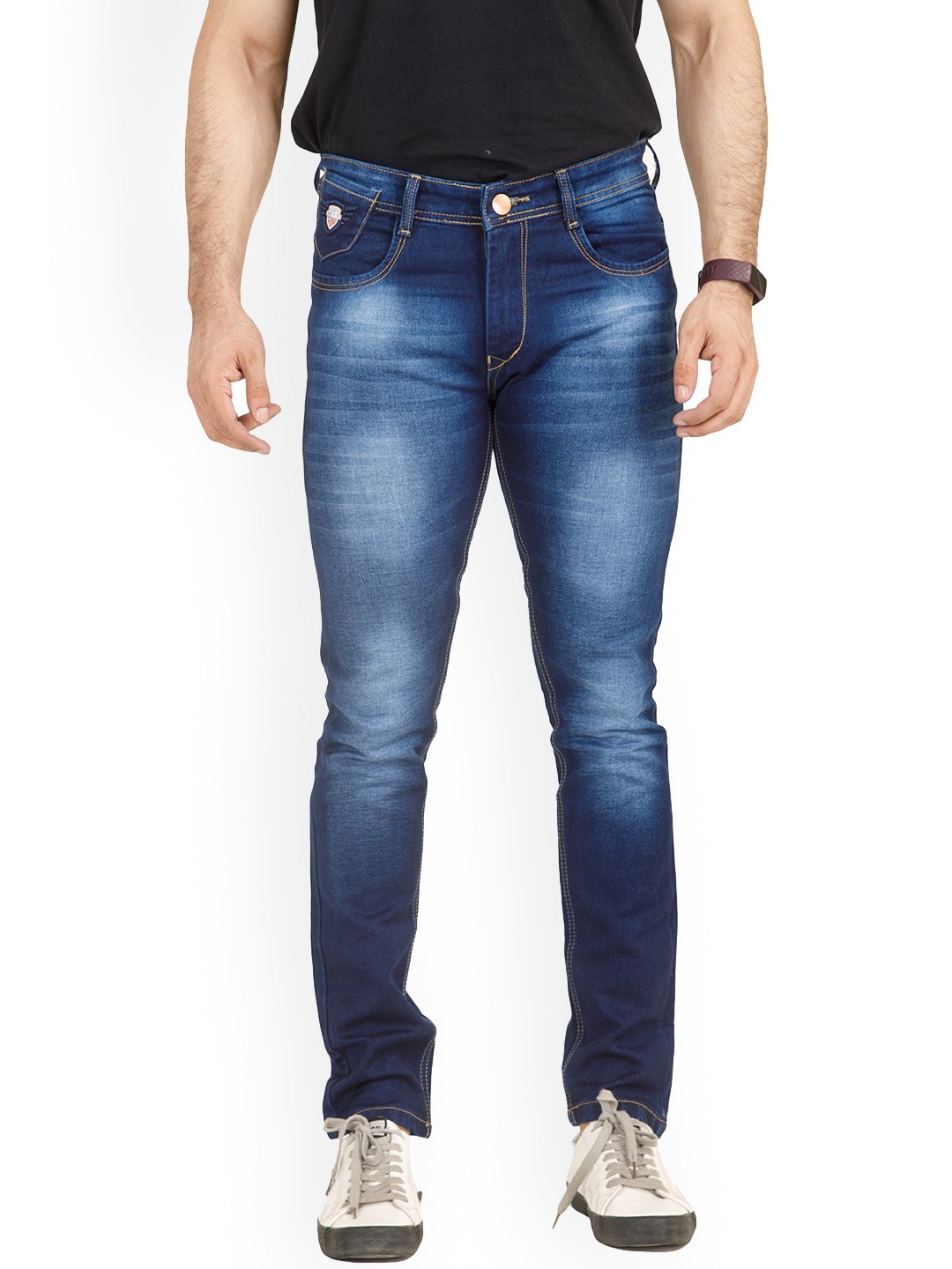 

MM-21 Men Jean Slim Fit Heavy Fade Stretchable Jeans, Blue