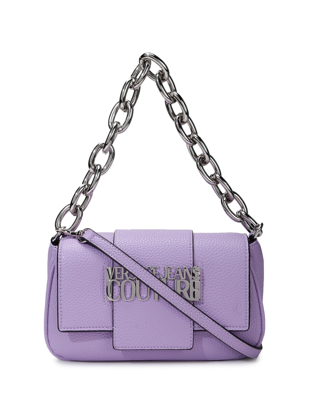 

Versace Jeans Couture Textured Structured Handheld Bag, Purple