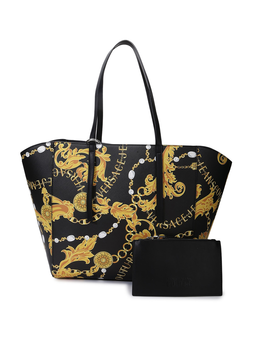 

Versace Jeans Couture Floral Printed Shopper Tote Bag, Black
