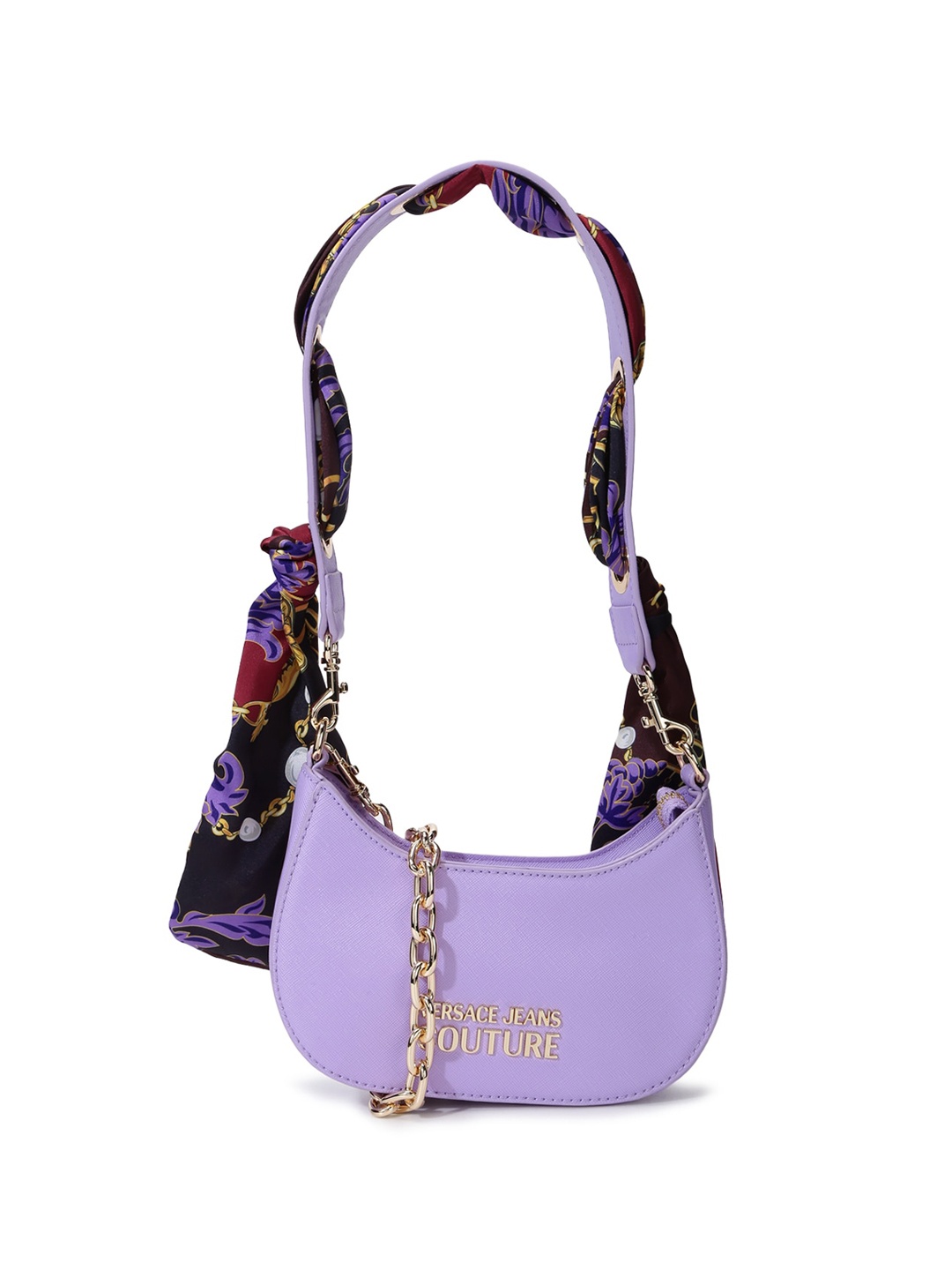 

Versace Jeans Couture Leather Structured Shoulder Bag, Purple