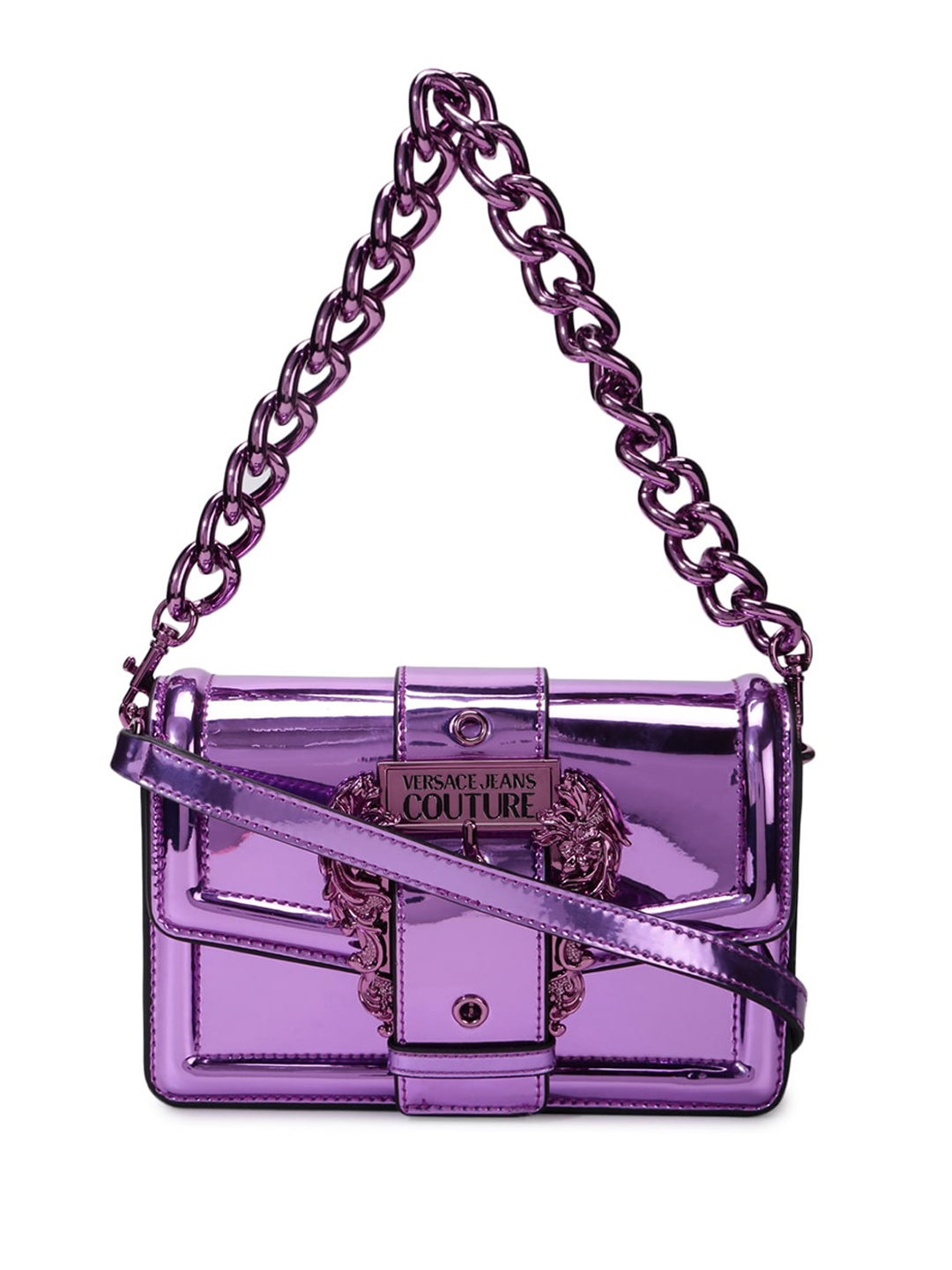 

Versace Jeans Couture Structured Handheld Bag, Purple