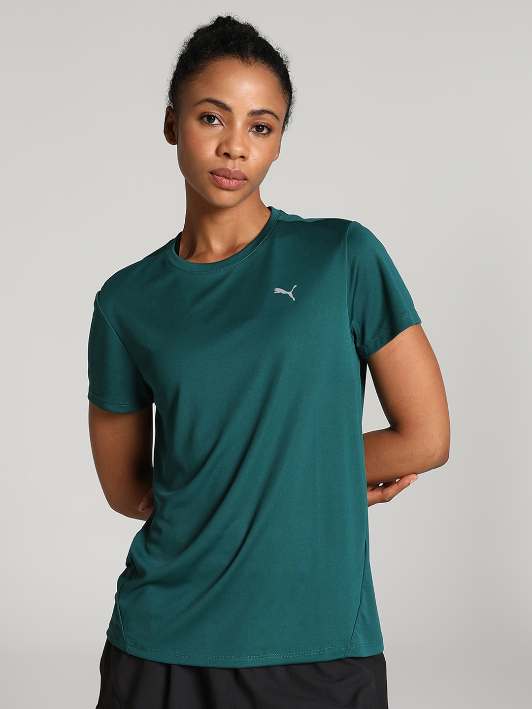 

Puma RUN FAVORITE Round Neck Short Sleeves T-Shirt, Green