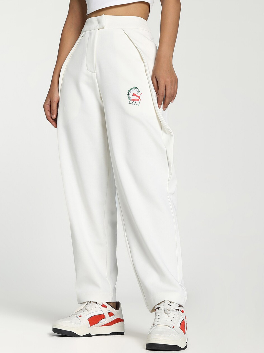 

Puma Women Relaxed Fit Cotton Slouchy Pants, White
