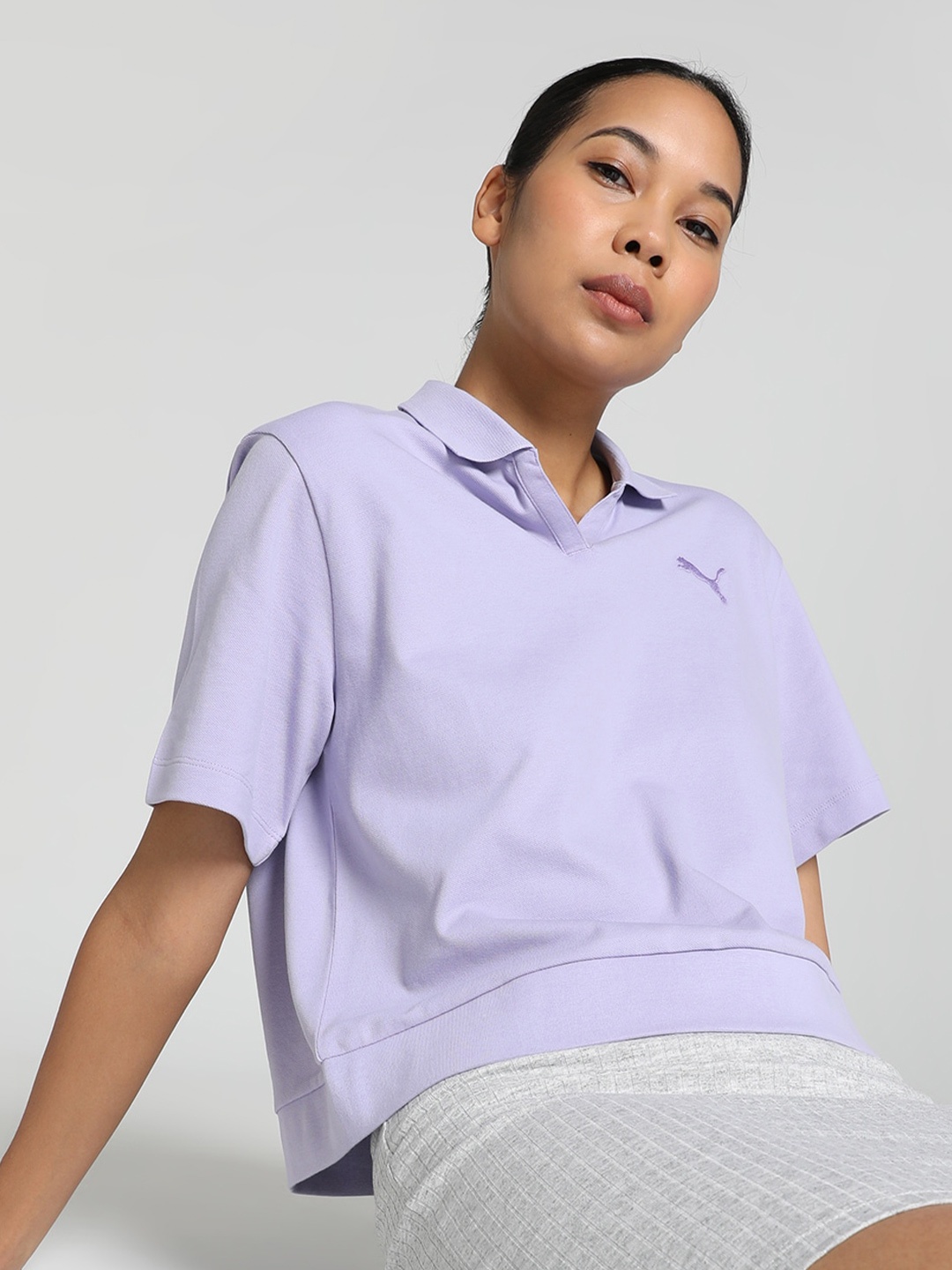 

Puma Cotton Relaxed-Fit T-Shirt, Violet