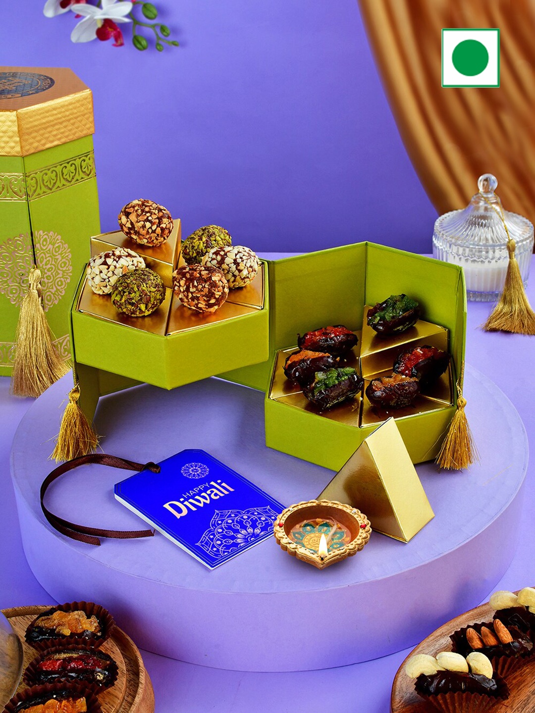 

RawFruit Diwali Assorted Sweets Gift Box - 400gm, Purple