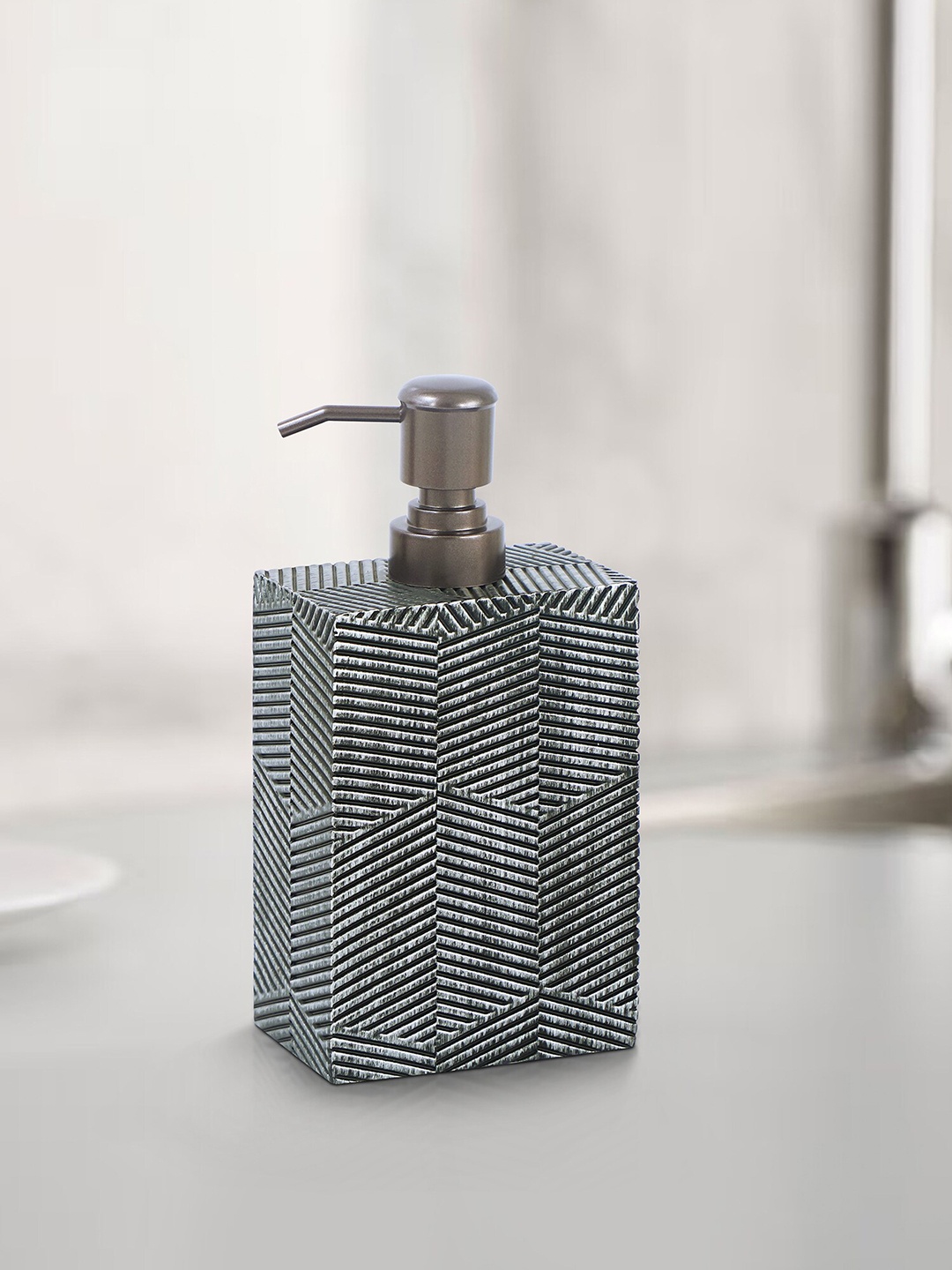 

OBSESSIONS Grey Textured Polyresin Soap Dispenser - 320 ml