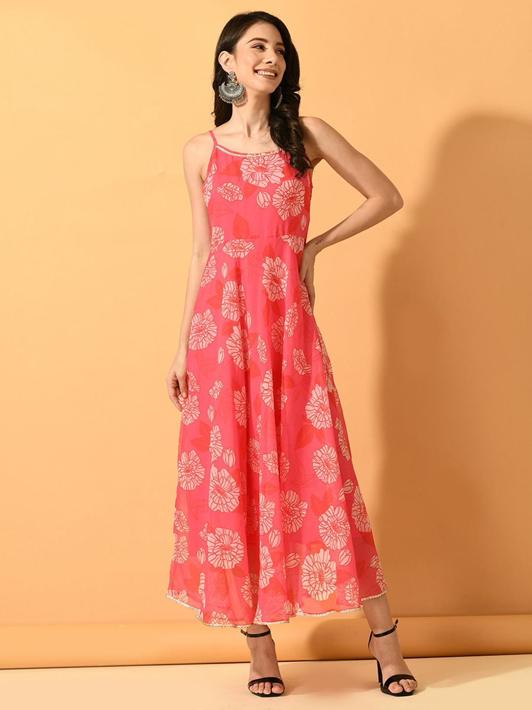 

Sangria Floral-Printed Fit & Flared Dresses, Pink