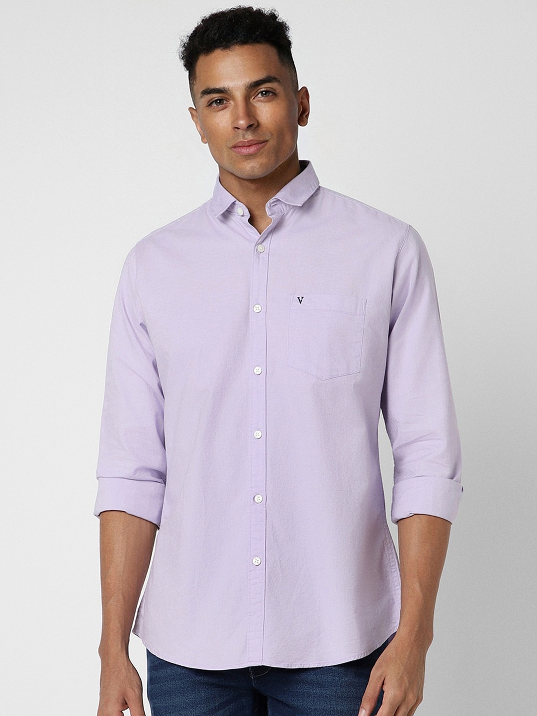 

Van Heusen Sport Slim Fit Cotton Casual Shirt, Purple