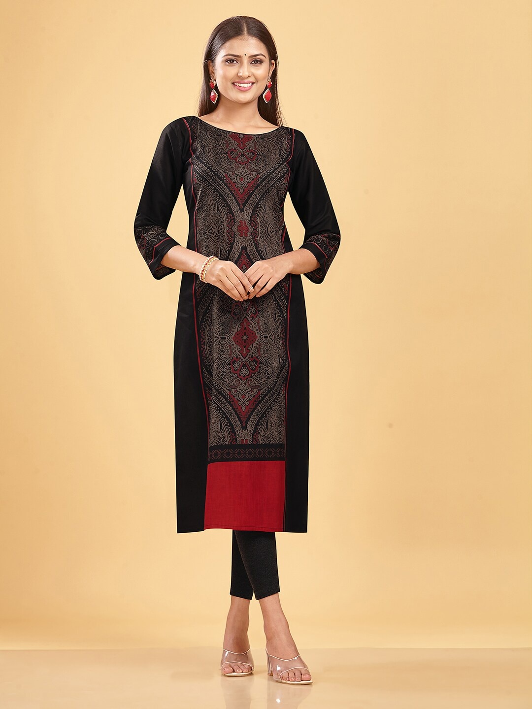 

SHANVIKA Printed Pure Cotton Unstitched Dress Material, Black
