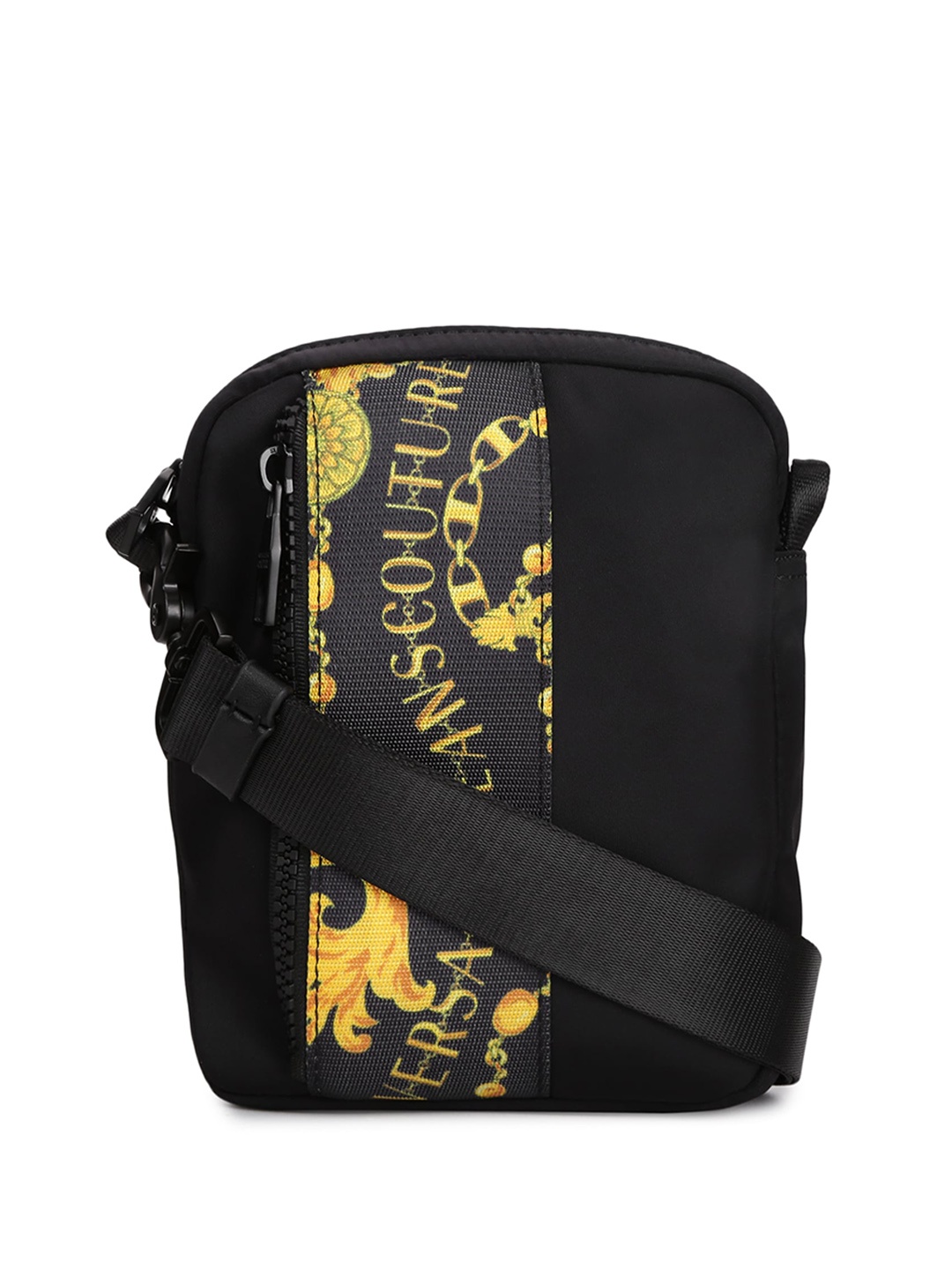 

Versace Jeans Couture Printed Structured Cross Body Bag, Black