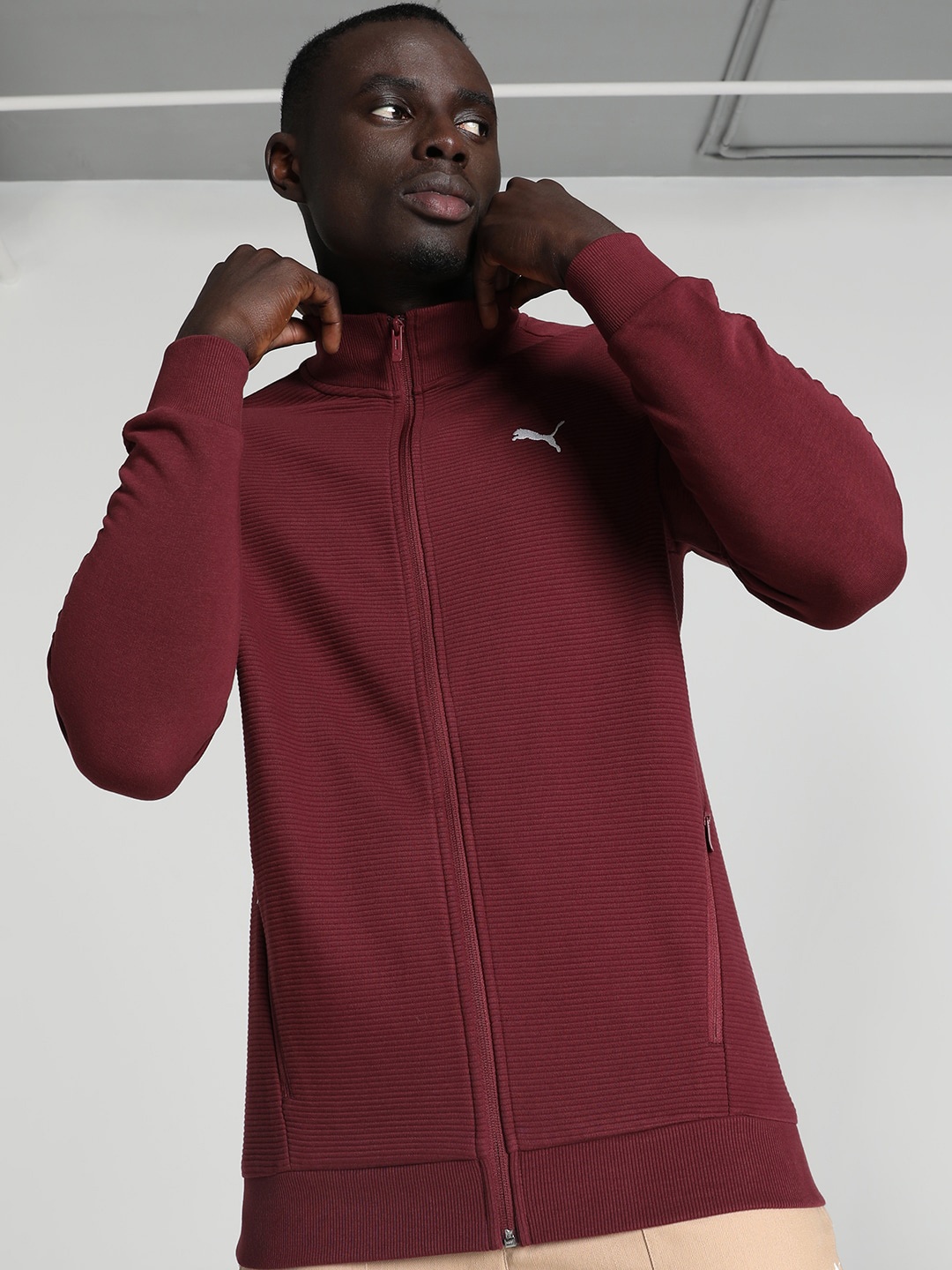 

Puma Ottoman Full Zip Slim Fit Jacket, Maroon