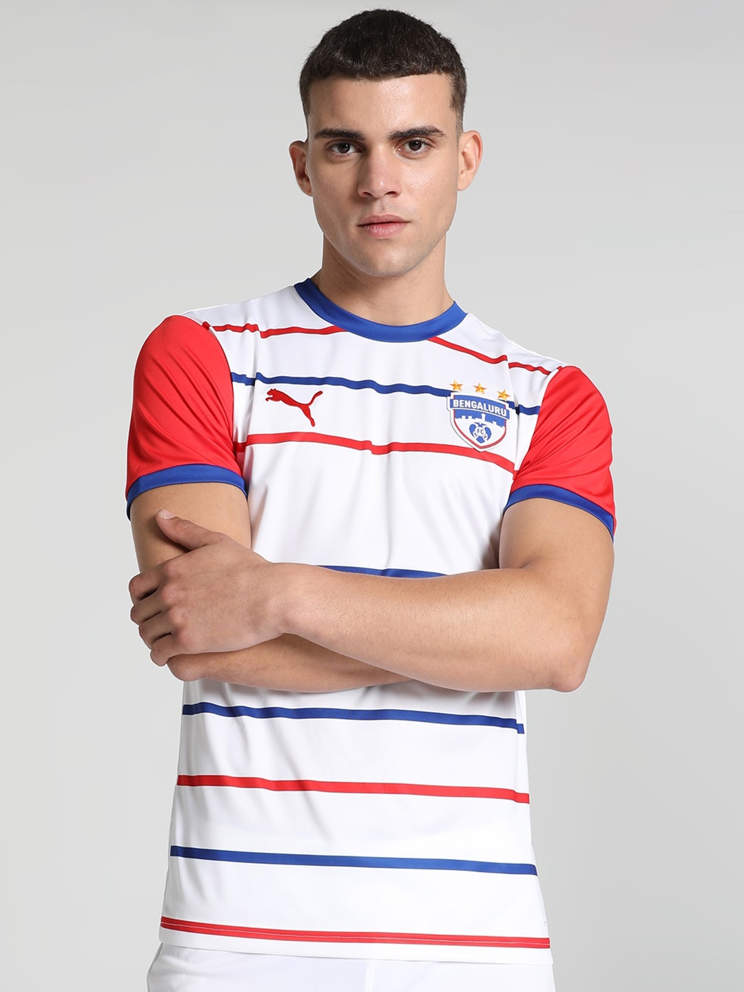 

Puma BFC Away Player Replica Striped Football T-Shirt, White