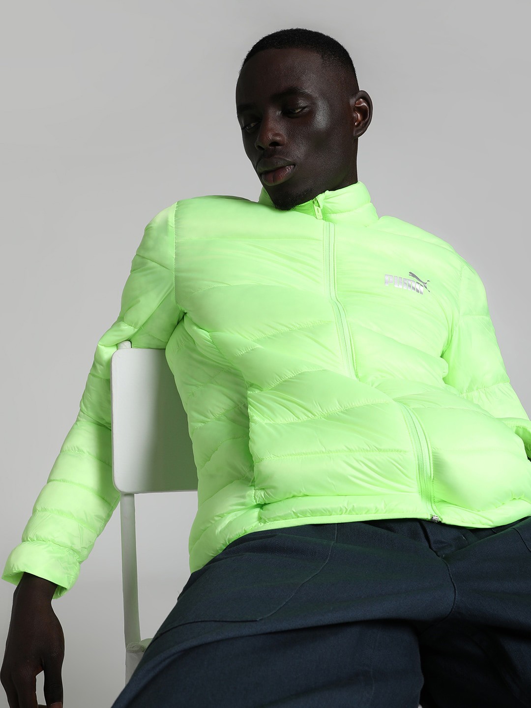 

Puma Mock Collar Padded Jackets, Green