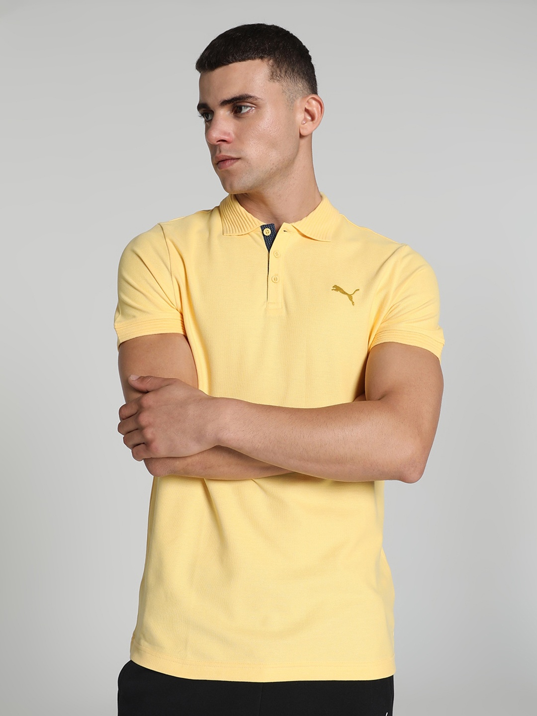 

Puma Ottoman Collar Slim Fit Cotton Polo T-shirt, Yellow