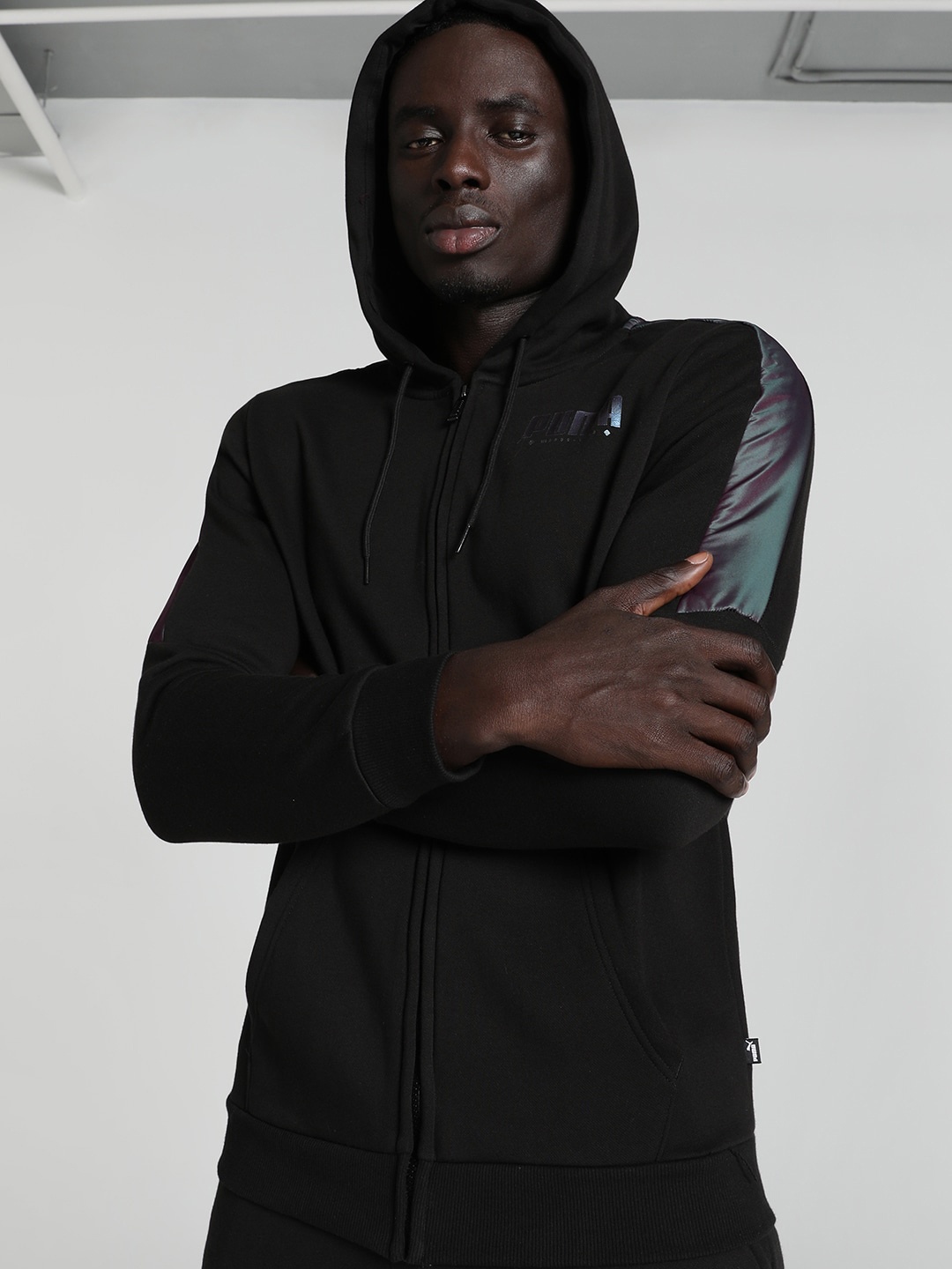 

Puma CYBER Hooded Cotton Sporty Jacket, Black