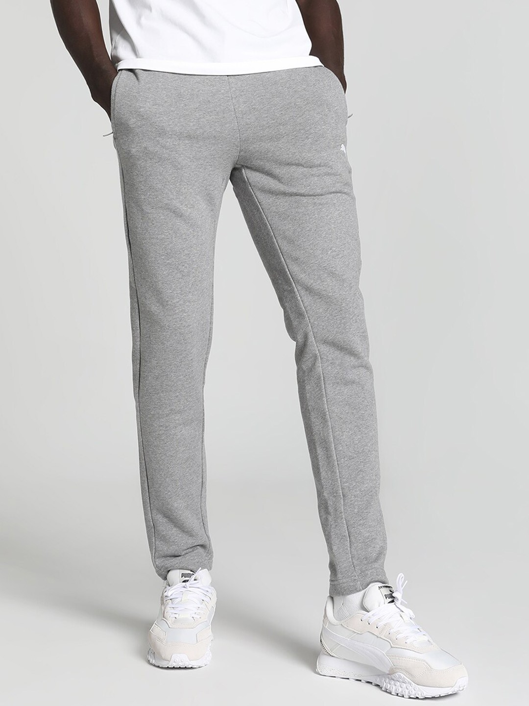 

Puma Men Cotton Slim-Fit Track Pants, Grey